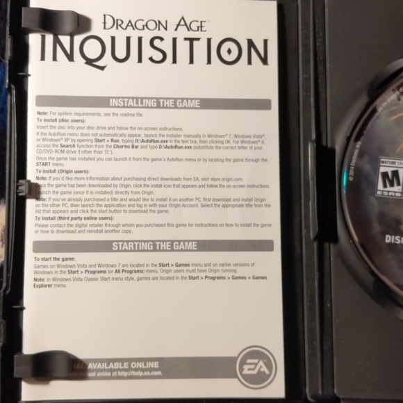 Dragon Age Inquisition PC Game Window's 7 or 8 - Picture 3 of 8